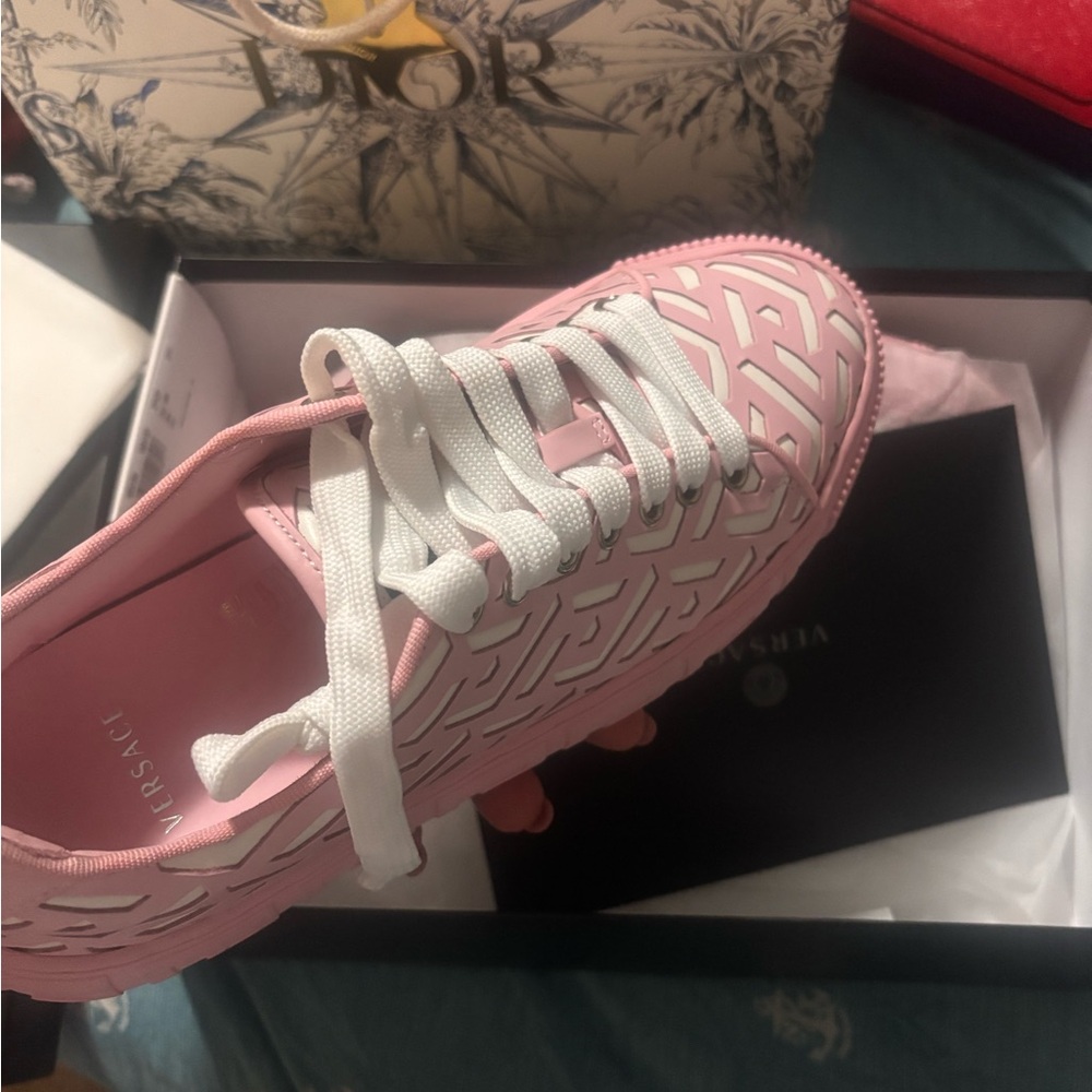 Versace Pink and White Women's Sneakers